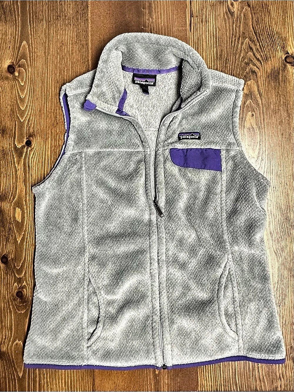 Patagonia Women's Re-Tool Fleece Vest Gray & Purple Size Large